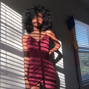 Velvet Burgundy Mini Dress